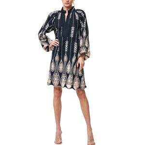Dianna Embroidered Drip Mini Dress/ Women’s Embroidered Boho A-Line Dress Size S